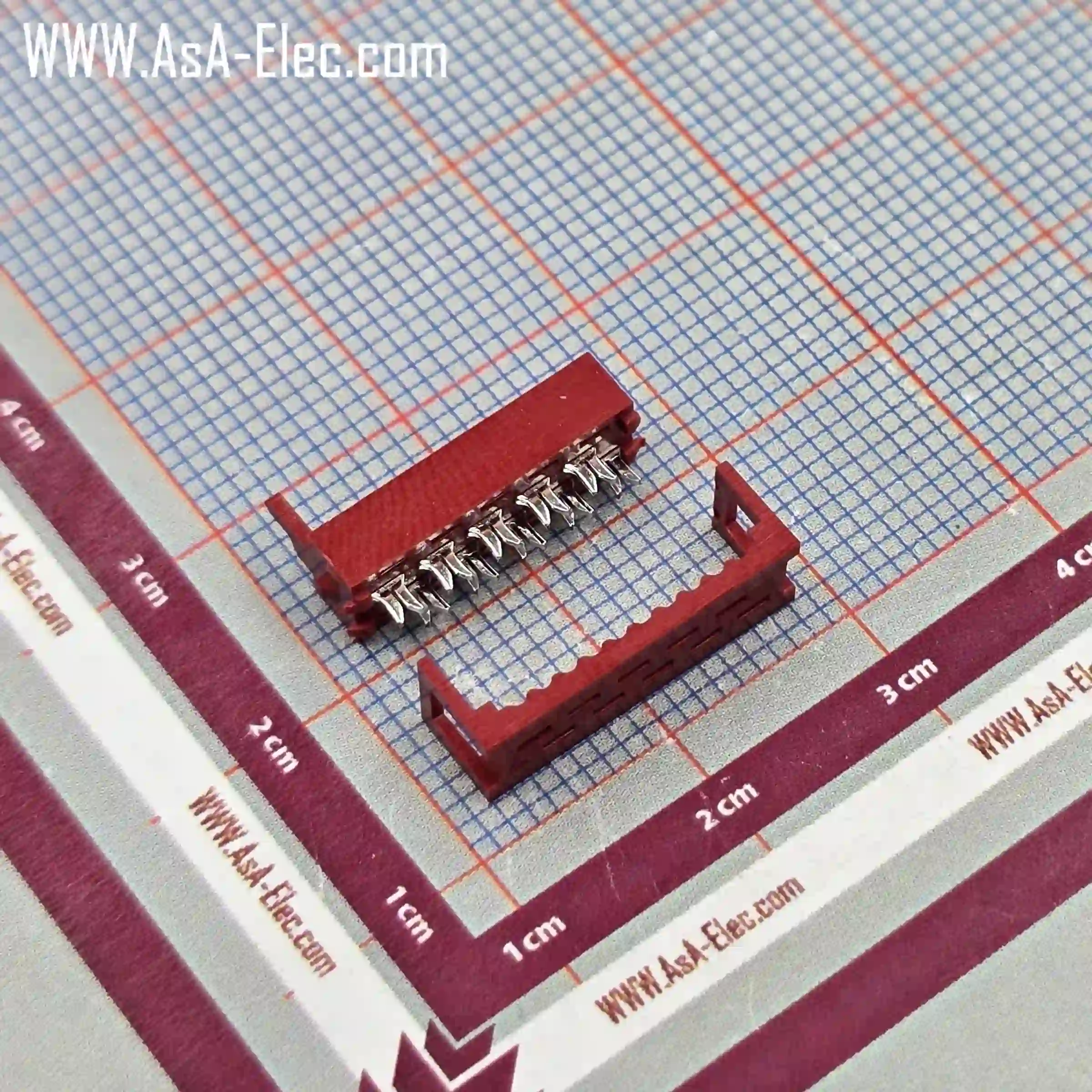 آی دی سی نر سر کابلی قرمز میکرو مچ(دیل سوکت) 10 پین 2.54mm